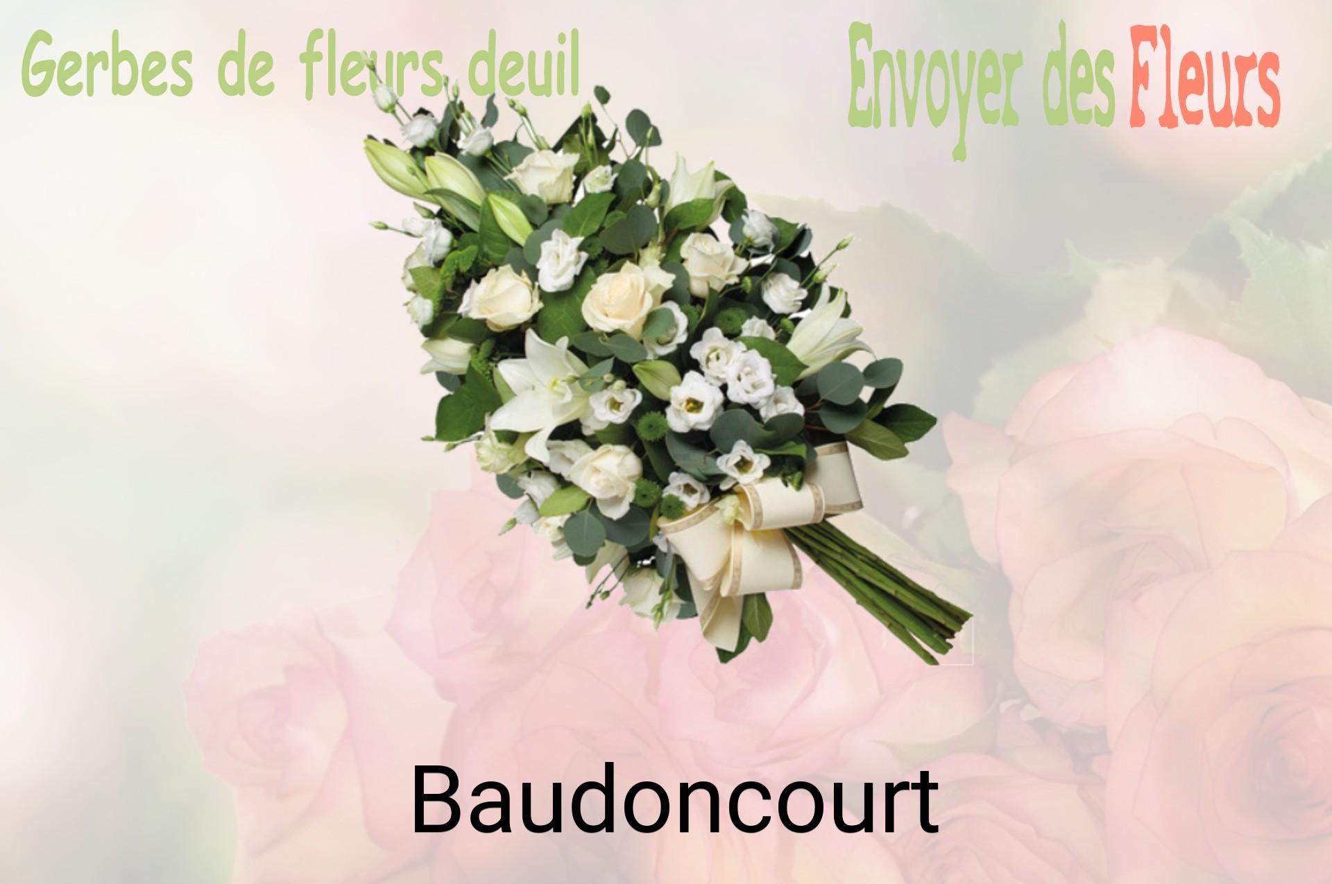 Gerbe de fleurs de deuil livrée à Baudoncourt